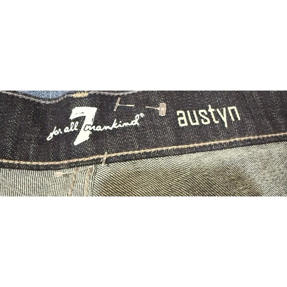 7 For All Mankind Austyn Relaxed Straight Leg Denim Jeans Blue Sz 32 - Picture 6 of 7
